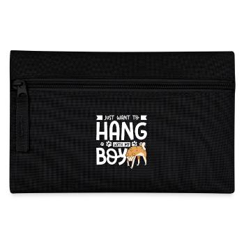 Just want to hang with my akita boy - Pencil Case - black - Front