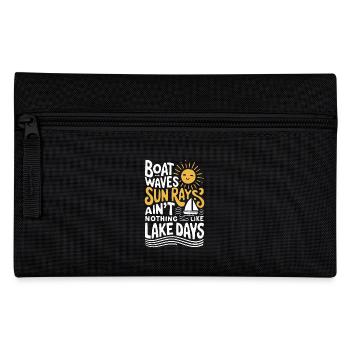 boat, waves, sunbeams, sea days, summer, - Pencil Case - black - Front