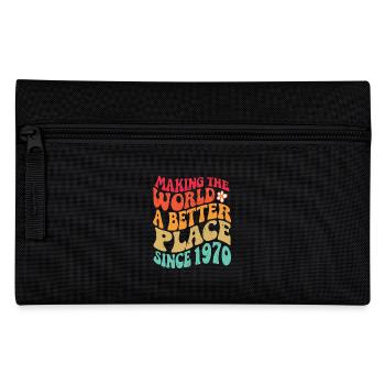 1970 Geburtstag Vintage Hippie Groovy - Federtasche - Schwarz - Vorne