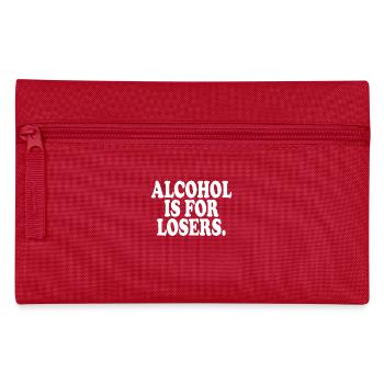 L’alcool est pour les perdants Alkoholfrei Sober Ohne Alk - Trousse - rouge - Devant