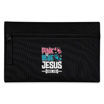 Pink or blue jesus loves you - Federtasche - Schwarz - Vorne