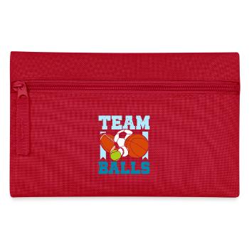 Gender Reveal Team boy team balls - Pencil Case - red - Front