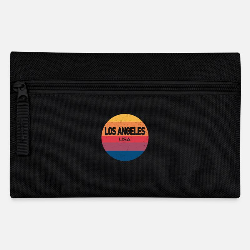 Retro Sonnenuntergang Souvenir Los Angeles USA - Federtasche - Schwarz