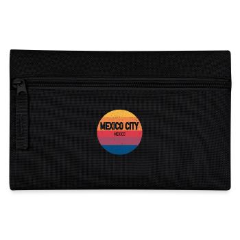 Mexico City Retro Sonnenuntergang Souvenir - Federtasche - Schwarz - Vorne
