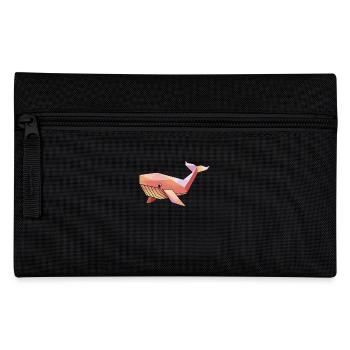 Origami Style Whale Art for Sea Lovers - Pencil Case - black - Front