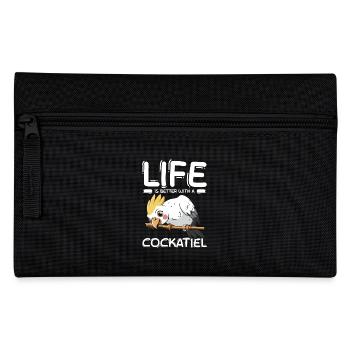 Life is better with a cockatiel - Federtasche - Schwarz - Vorne