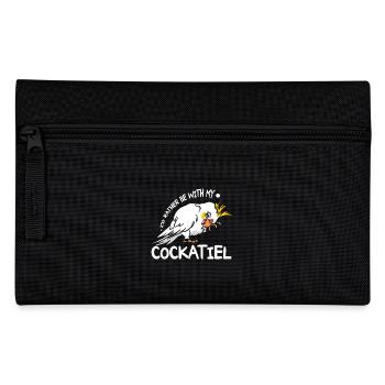 I'd rather be with my cockatiel - Federtasche - Schwarz - Vorne