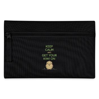 New Zealand Souvenir: Keep Calm And Get Your Kiwi - Pencil Case - black - Front