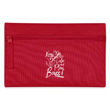 Keep calm and play bass - Federtasche - Rot - Vorne
