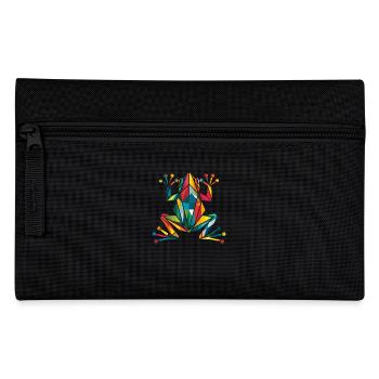 Colorful Geometric Frog Art - Pencil Case - black - Front