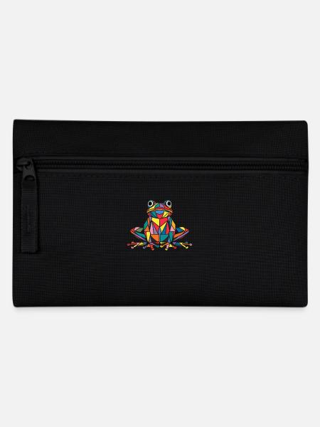 Bunter Geometrischer Frosch Geometrische Reptilien - Federtasche - Schwarz