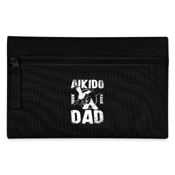 Father's day Papa Aikido Dad - Pencil Case - black - Front