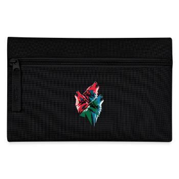 Drei Bunte Wölfe Kunstwerk - Federtasche - Schwarz - Vorne