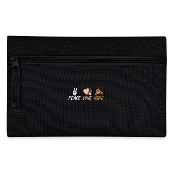Paix, amour, balade, moto tout-terrain - Trousse - noir - Devant
