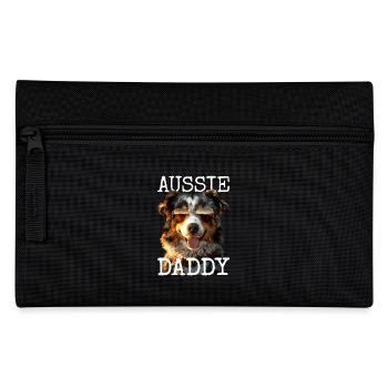 Aussie Daddy Dad Father's Day Dad Australian Shepherd - Pencil Case - black - Front