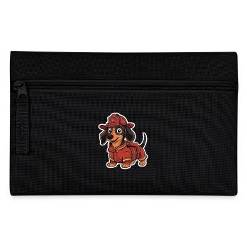 Dackel Feuerwehrmann Kostüm - Lustiger Dackel - Federtasche - Schwarz - Vorne