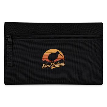 New Zealand Souvenir Kiwi Silhouette Retro Design - Federtasche - Schwarz - Vorne