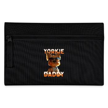 Yorkie Daddy Papa Vatertag Dad Yorkshire Terrier - Federtasche - Schwarz - Vorne