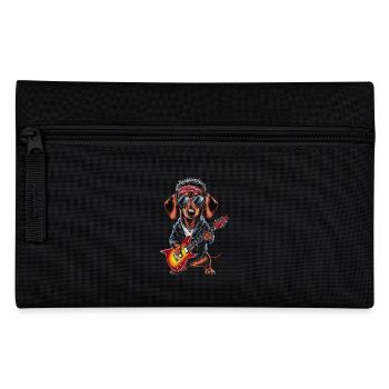 Teckel en costumes avec guitare - Trousse - noir - Devant