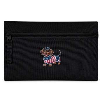 Dachshunds in Kostümen Amerikanische Flagge - Federtasche - Schwarz - Vorne