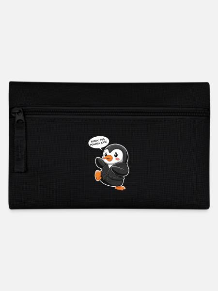 Ready, Set, Penguin Kick! Cute Penguin - Pencil Case - black