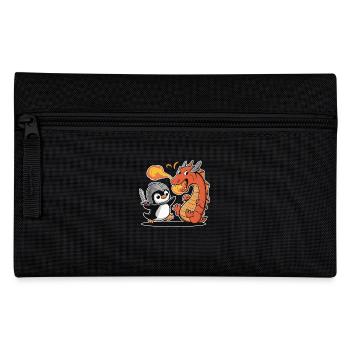 Knight penguin fights dragons - Pencil Case - black - Front