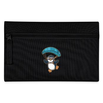 Skydiving penguin in adventure - Pencil Case - black - Front