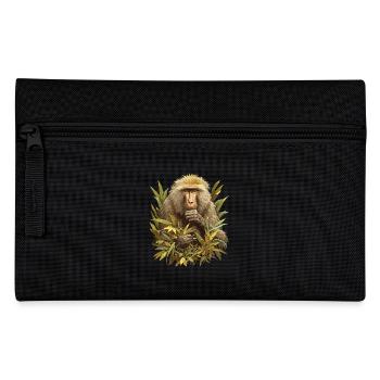 Baboon Paviane Pavian - Pencil Case - black - Front