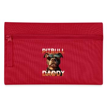 Pitbull Daddy Dad Father's Day Pitbull Terrier Dad - Pencil Case - red - Front
