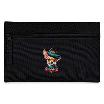Cute - Geometric Chihuahua Dog Mexico - Pencil Case - black - Front