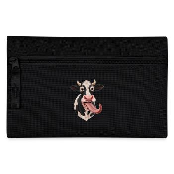 Funny cow with tongue hanging out - Pencil Case - black - Front