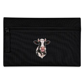 Funny Cow Sticks Out Tongue - Pencil Case - black - Front