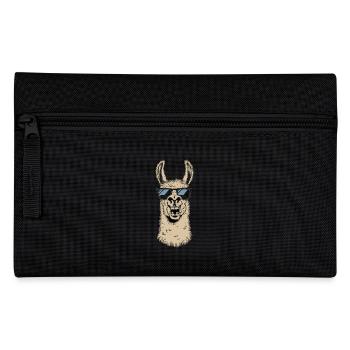 Lustige Lama Mit Sonnenbrille Im Cartoon Stil - Federtasche - Schwarz - Vorne