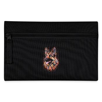 German Shepherd Art Drawing Abstract - Pencil Case - black - Front