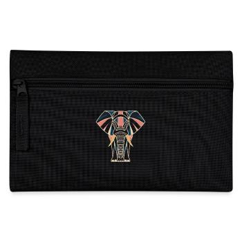 Geometrischer Elefant im Retro-Stil - Federtasche - Schwarz - Vorne