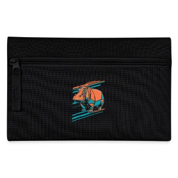 Geometrischer Hippo Kunst Design - Federtasche - Schwarz - Vorne