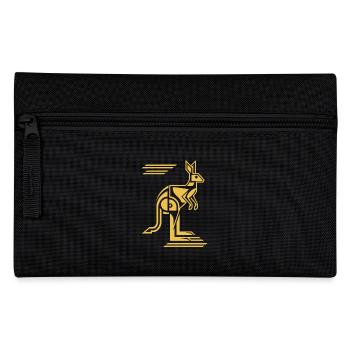 Oeuvre géométrique Kangourou en jaune - Trousse - noir - Devant