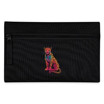 Colorful Geometric Leopard - Pencil Case - black - Front