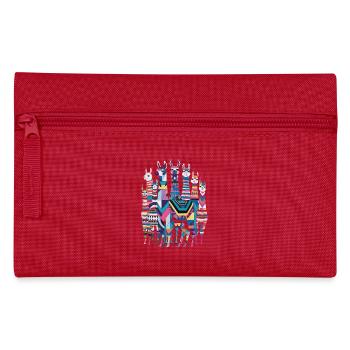 Colorful Llama Pattern Imaginative and Vibrant - Pencil Case - red - Front