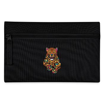 Colorful Geometric Jaguar in Leap - Pencil Case - black - Front