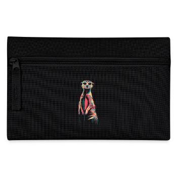 Farbenfrohes Erdmännchen Kunstwerk - Federtasche - Schwarz - Vorne
