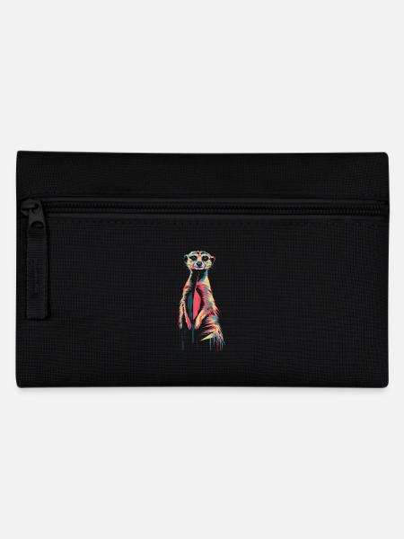 Farbenfrohes Erdmännchen Kunstwerk - Federtasche - Schwarz
