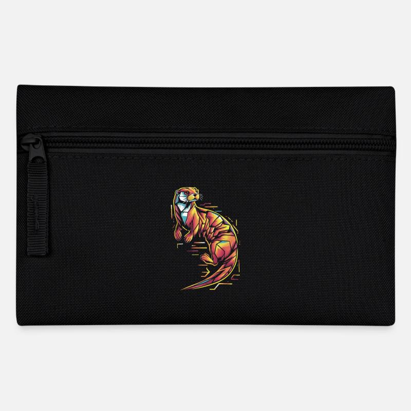 Bunte Geometrische Otter Illustration - Federtasche - Schwarz