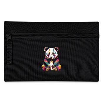Bunter Geometrischer Panda Kunstwerk - Federtasche - Schwarz - Vorne