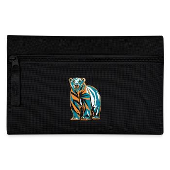 Bunter Bär im Geometrischen Stil - Federtasche - Schwarz - Vorne