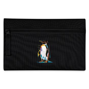 Pingouin géométrique coloré - Trousse - noir - Devant