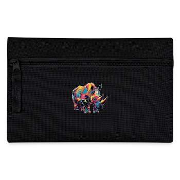Rhinocéros coloré oeuvre formes géométriques - Trousse - noir - Devant