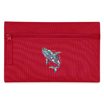 Abstract Whale Artwork Geometric Ocean Colors - Pencil Case - red - Front