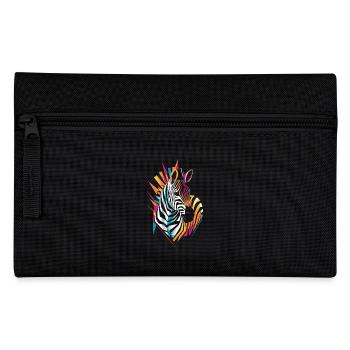 Colorful Zebra Artwork Illustration - Pencil Case - black - Front