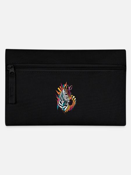 Buntes Zebra Kunstwerk Illustration - Federtasche - Schwarz